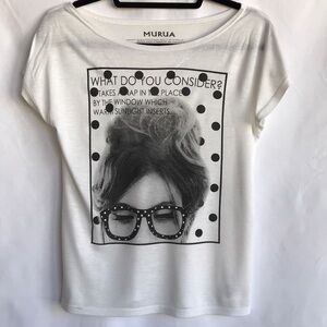 Murua white graphic print tee